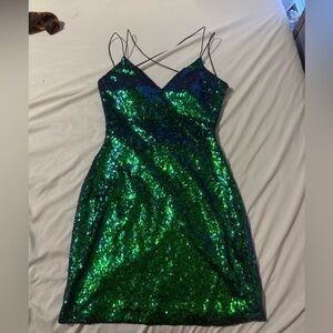 Juniors' Strappy Sequined Bodycon Dress